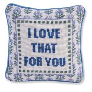 FURBISH Needlepoint Decorative Throw Pillow - Love That for You